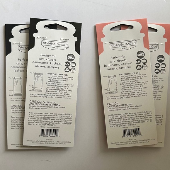 NWT Yankee Candle Pink Sands & Midsummer's Night Car Jar Air Fresheners - Picture 3 of 7